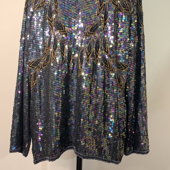 Vintage Creative Creations by Jewell Queen Beaded Silk Jacket Size: L - Picture 14 of 16